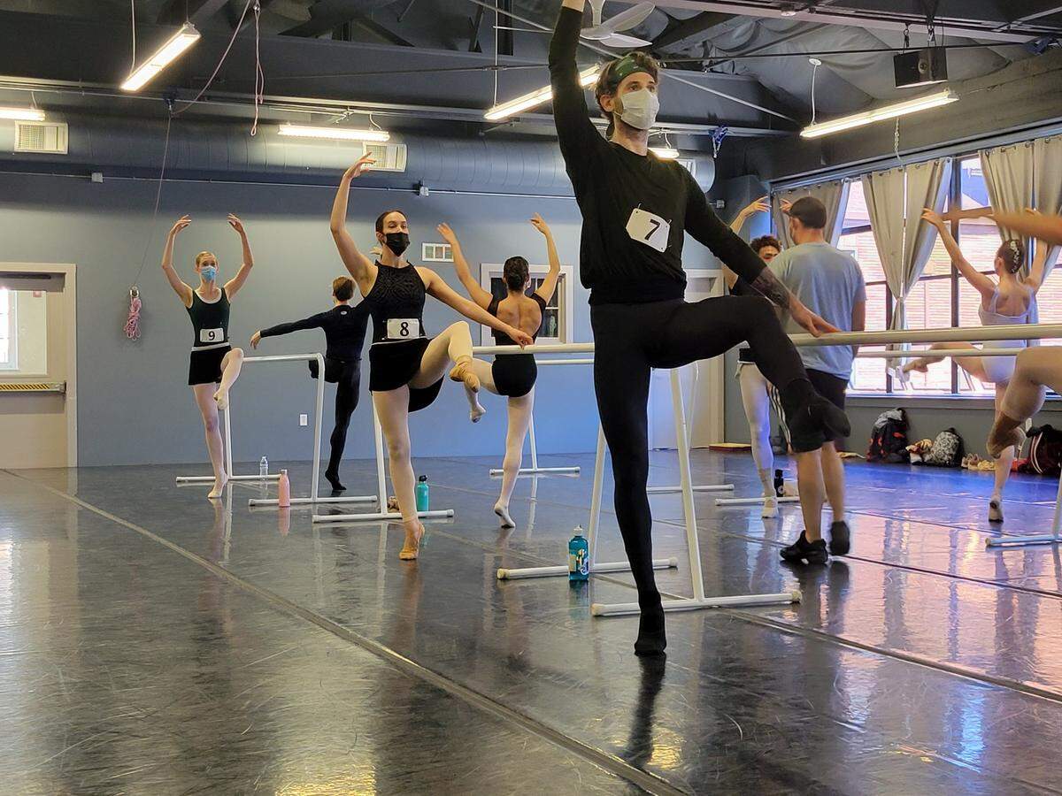 Dancers audition for Sacramento Ballet on Saturday, March 12, 2022.