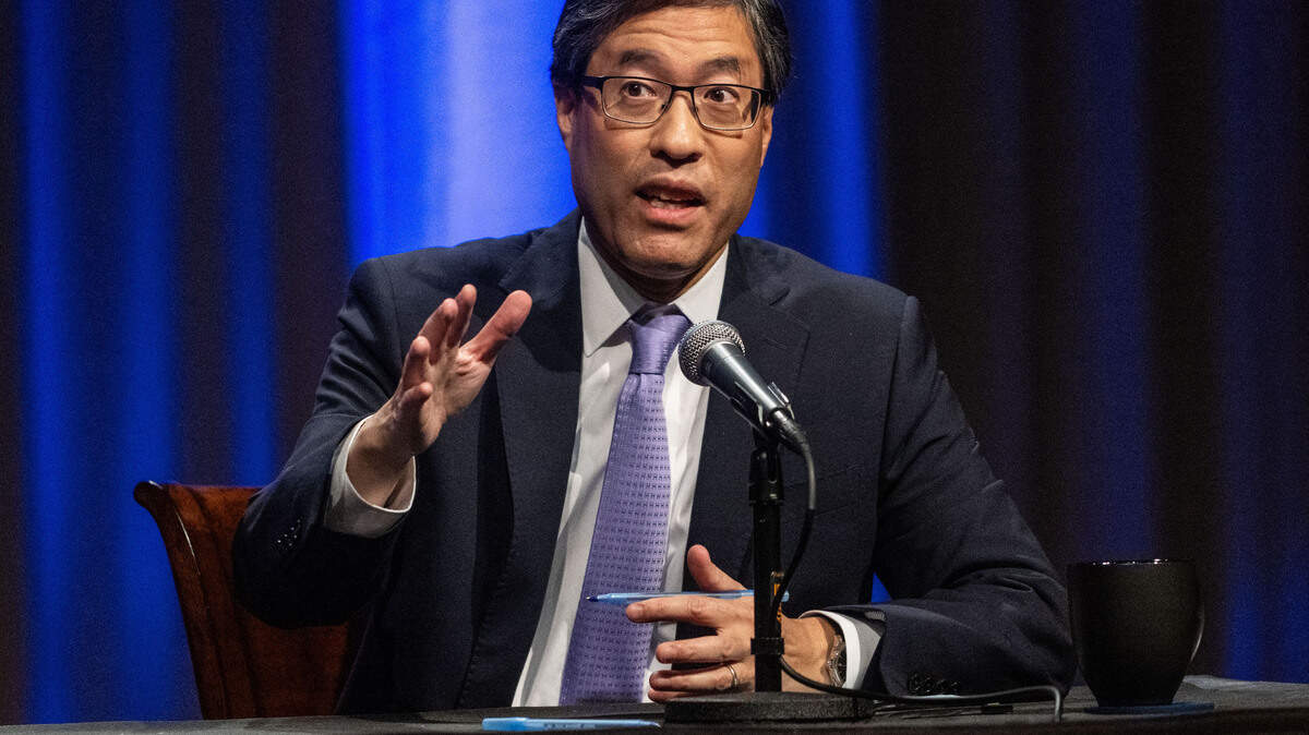 Sacramento mayoral candidate Richard Pan speaks during a Sacramento Bee-KVIE mayoral forum on Wednesday, Jan. 31, 2024.