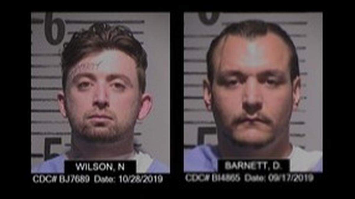 Noah Wilson and Derek Barnett are on the run after escaping from a minimum security inmate camp in Redway on Friday night, according to the California Department of Corrections. They were last seen wearing gray sweatshirts and sweatpants.