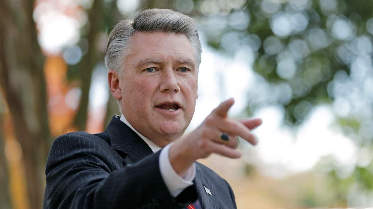 FILE - In this Nov. 7, 2018, file photo, Mark Harris speaks to the media during a news conference in Matthews, N.C. In North Carolina, state authorities have refused to certify Republican Mark Harris as the winner of the 9th Congressional District while investigators look into election-fraud allegations swirling around a consultant who worked for Harris.