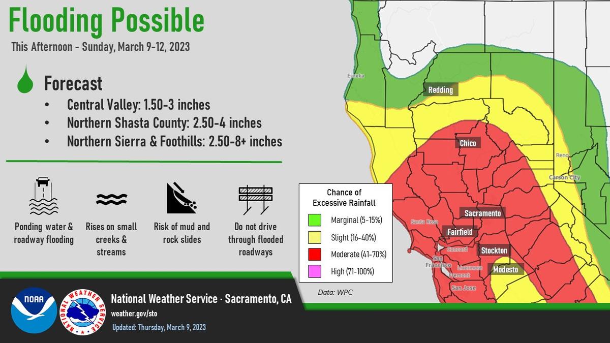 National Weather Servcie flooding forecast map.
