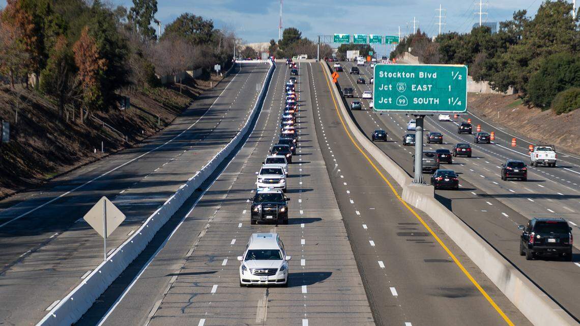 It’s common courtesy to not pass a funeral procession on the highway.