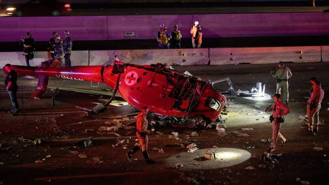 3 critically injured after medevac helicopter crashes on Highway 50 in Sacramento