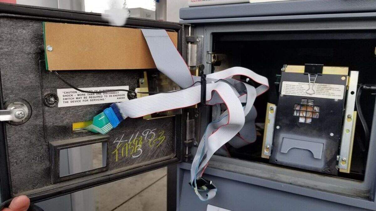This credit card skimming device was uncovered by Placer County Sheriff’s deputies at a gas station in North Auburn Wednesday.