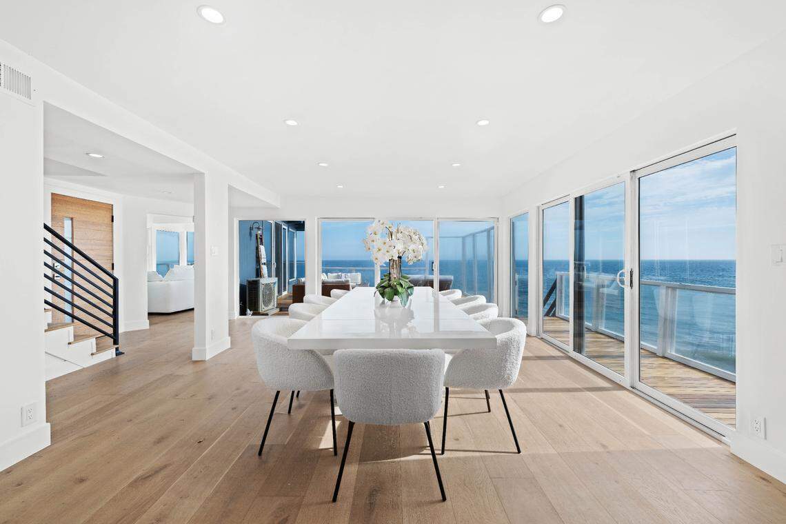 The home is above a Malibu beach on Pacific Coast Highway.