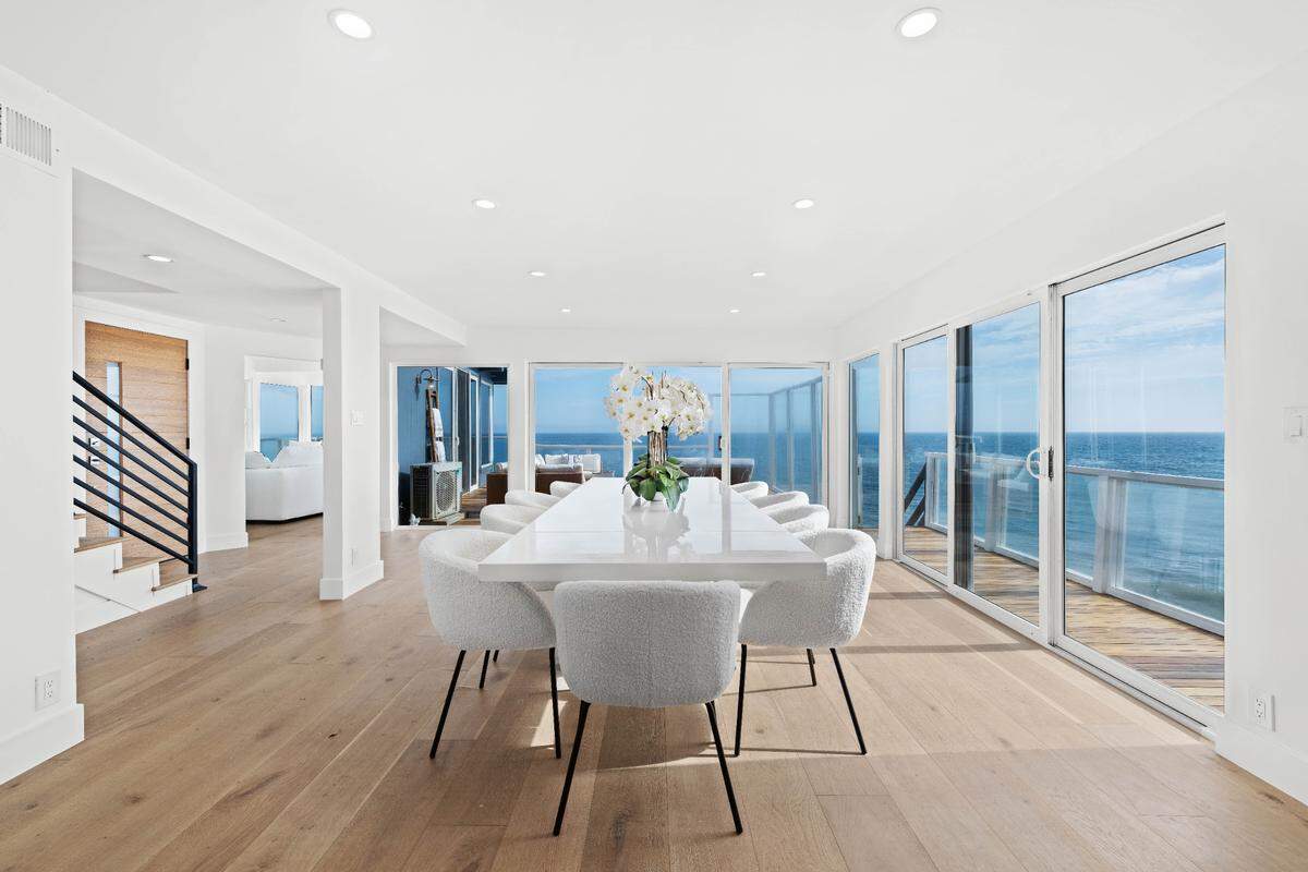 The home is above a Malibu beach on Pacific Coast Highway.