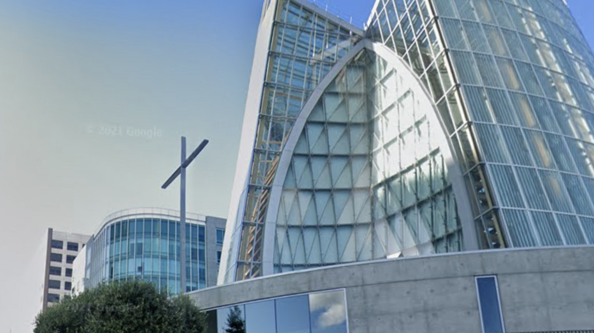 A man with a knife broke into the Cathedral of Christ the Light in Oakland and disrupted Mass before being escorted out, the church said.