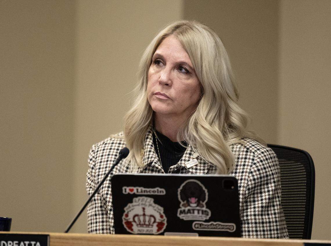 Lincoln Councilmember Holly Andreatta listens to speakers at the City Council meeting on Tuesday.