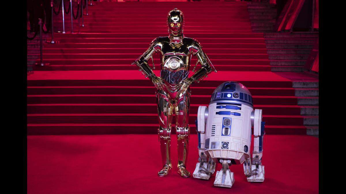 R2-D2, shown with C-3PO at “The Last Jedi” premiere in London in 2017.