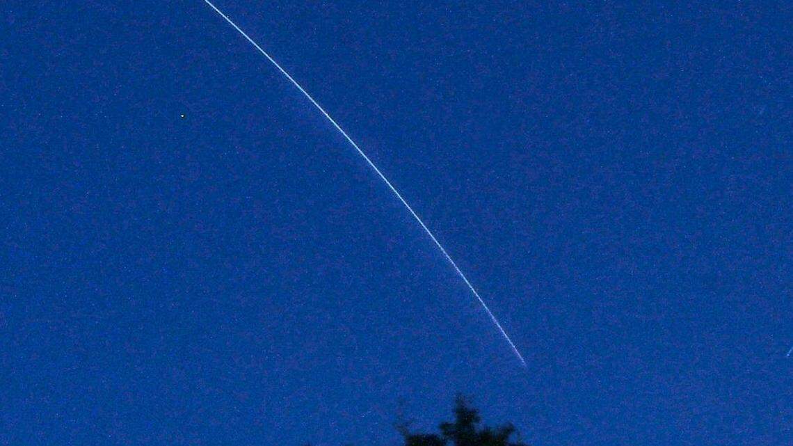 The Oct. 30 launch of the SpaceX Falcon 9 with 23 Starlink satellites, as seen from Viera, Florida.