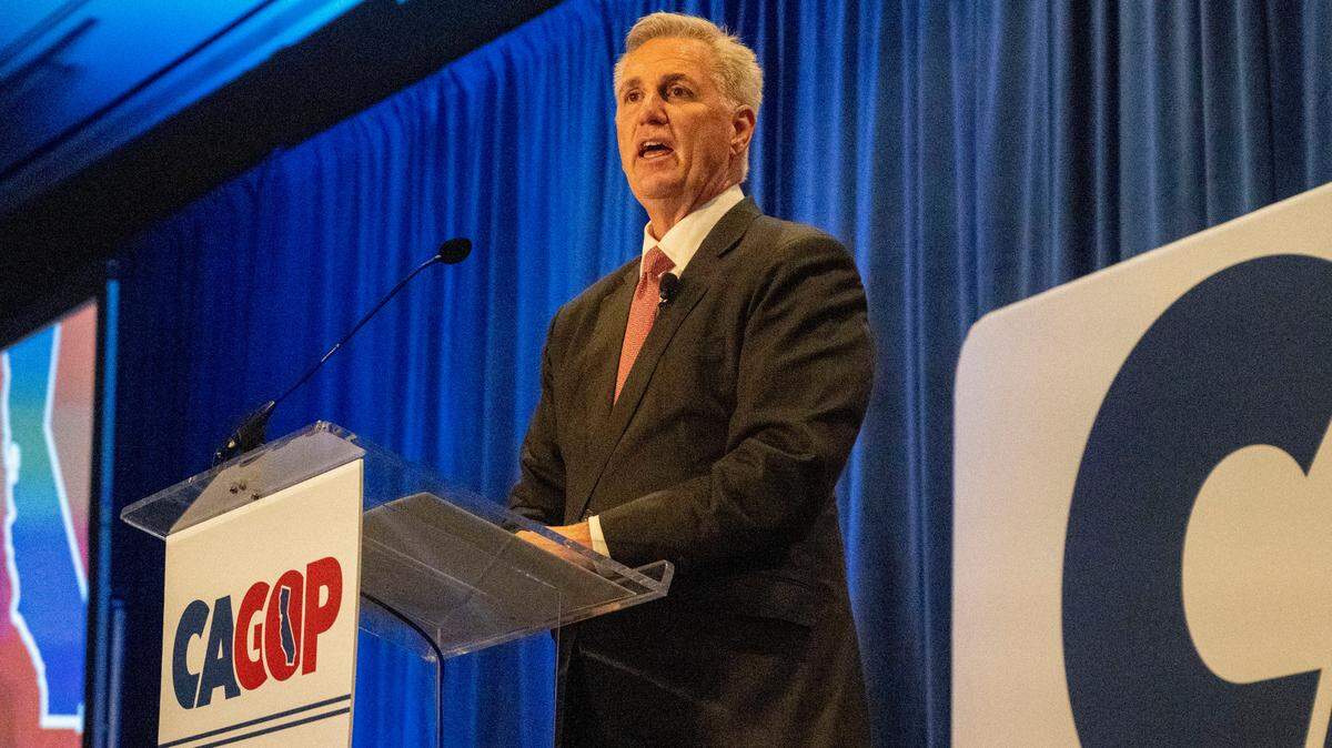 House Speaker Kevin McCarthy, R-Bakersfield, speaks at a luncheon at the California Republican Party Spring 2023 Organizing Convention on Saturday, March 11, 2023, at the Hyatt Regency in Sacramento.