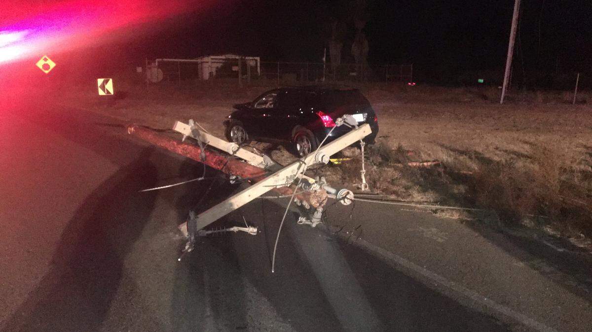 A suspected DUI driver crashed into a power pole near the Lincoln Police Department on Wednesday, Nov. 13, 2019, severing the pole.