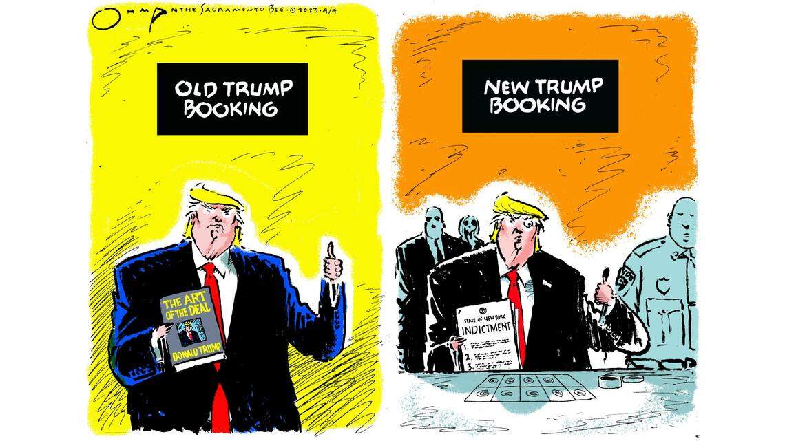 Book him! Trump’s indictment and his former ‘Art of the Deal’ contrasted by Jack Ohman | Opinion