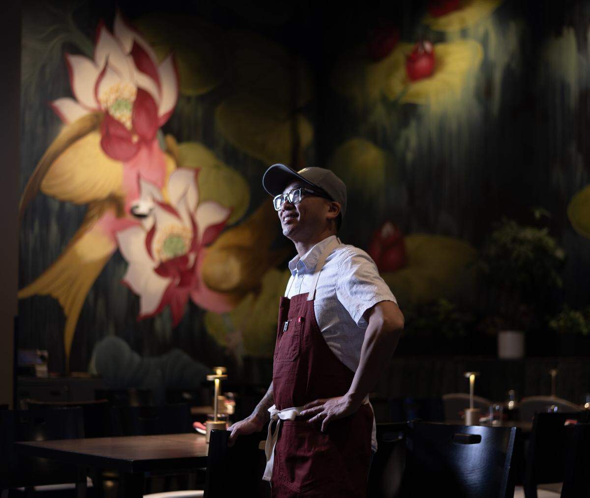Chef Billy Ngo at Chu Mai in Sacramento on Dec. 19. Ngo, best known for his acclaimed Japanese restaurant Kru, opened Chu Mai as a tribute to his late mother and a personal exploration of his Vietnamese-Chinese heritage.
