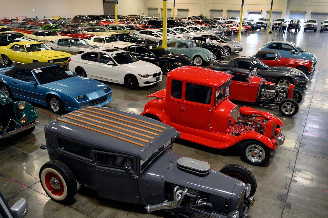Approximately 180 rare vehicles seized by the federal government that are now housed in a warehouse in Woodland are photographed on Monday, Sept. 16, 2019. About 150 of these cars will be auctioned off in on Saturday, Oct. 26, in the largest single-owner auction ever for the U.S. Marshall Service. The value of the cars to be auctioned is estimated at $3 million.