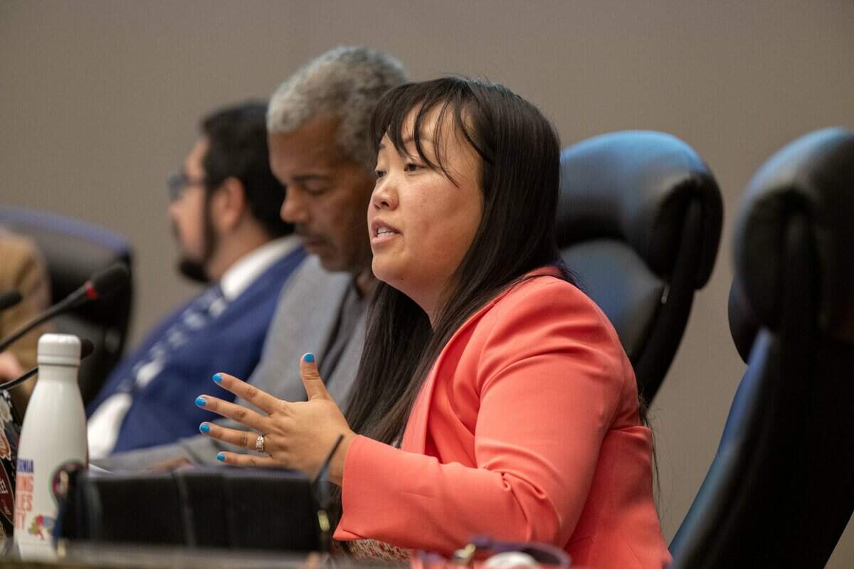 Sacramento City Councilmember Mai Vang at City Hall on Tuesday, May 12. She is running for California’s 7th Congressional District.