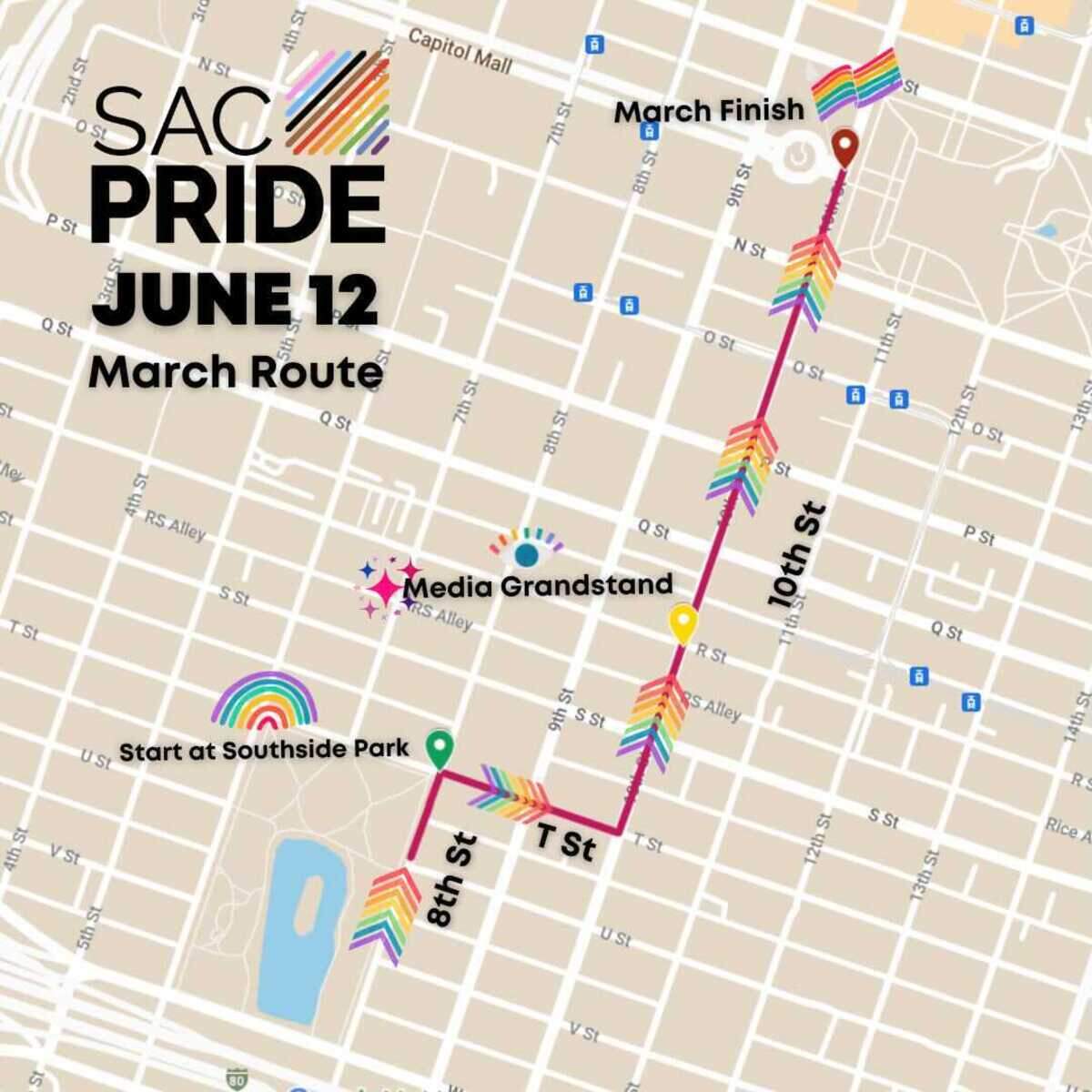 Sacramento Pride march route