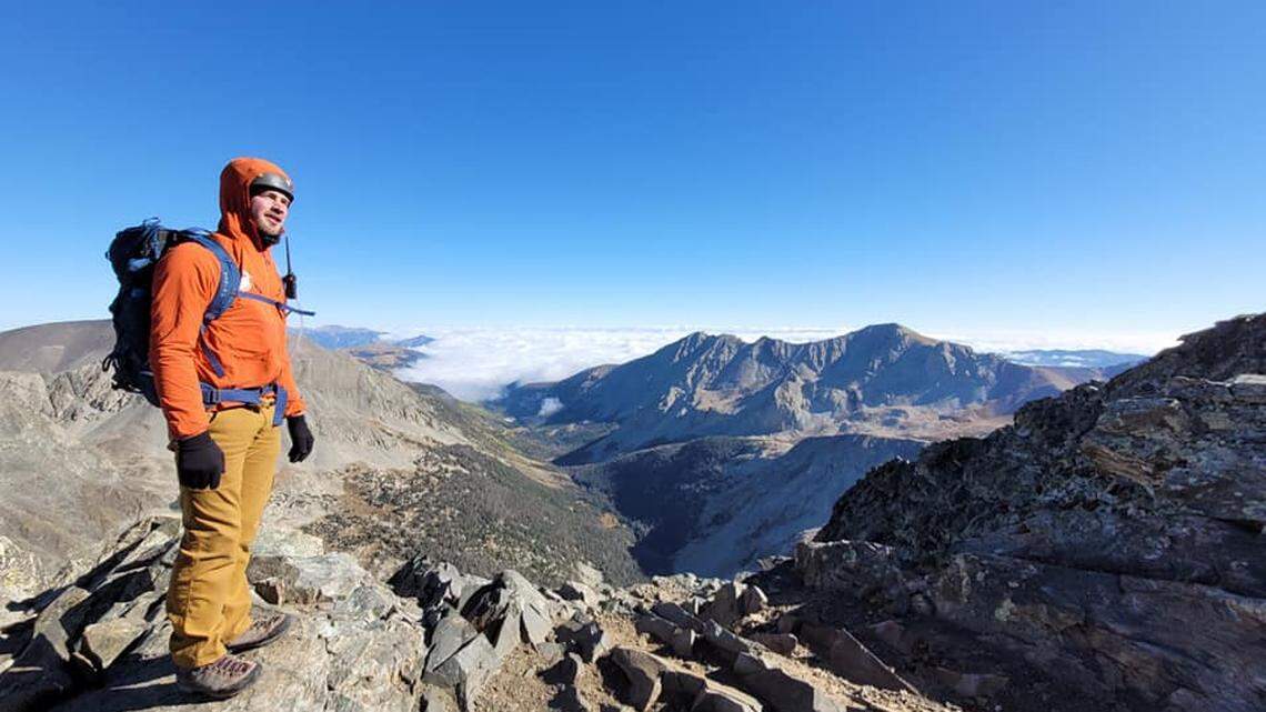 In this Sept. 23, 2021, photo, search and rescue crews are trying to find a missing 57-year-old climber near Blanca Peak in Colorado. Rescue efforts were later called off because of the dangerous terrain, but Vaughn Fetzer’s friends located his body on Sept. 27, 2021.