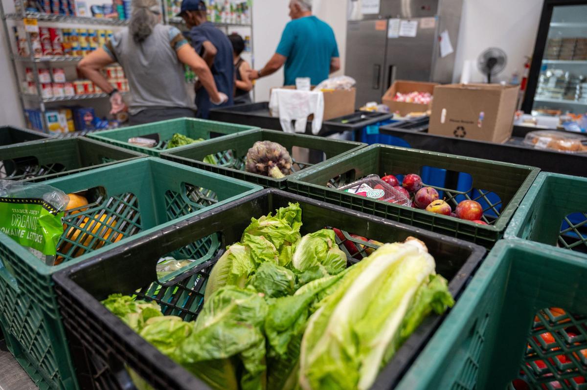 Fresh produce awaits distribution Wednesday at Elk Grove Food Bank Services on Senior Day, a food event for senior citizens that occurs one Wednesday every month.