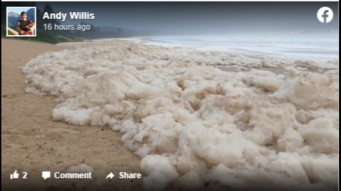 The sea foam on Tathra Beach in southeastern Australia stretched as far as the eye could see this week.