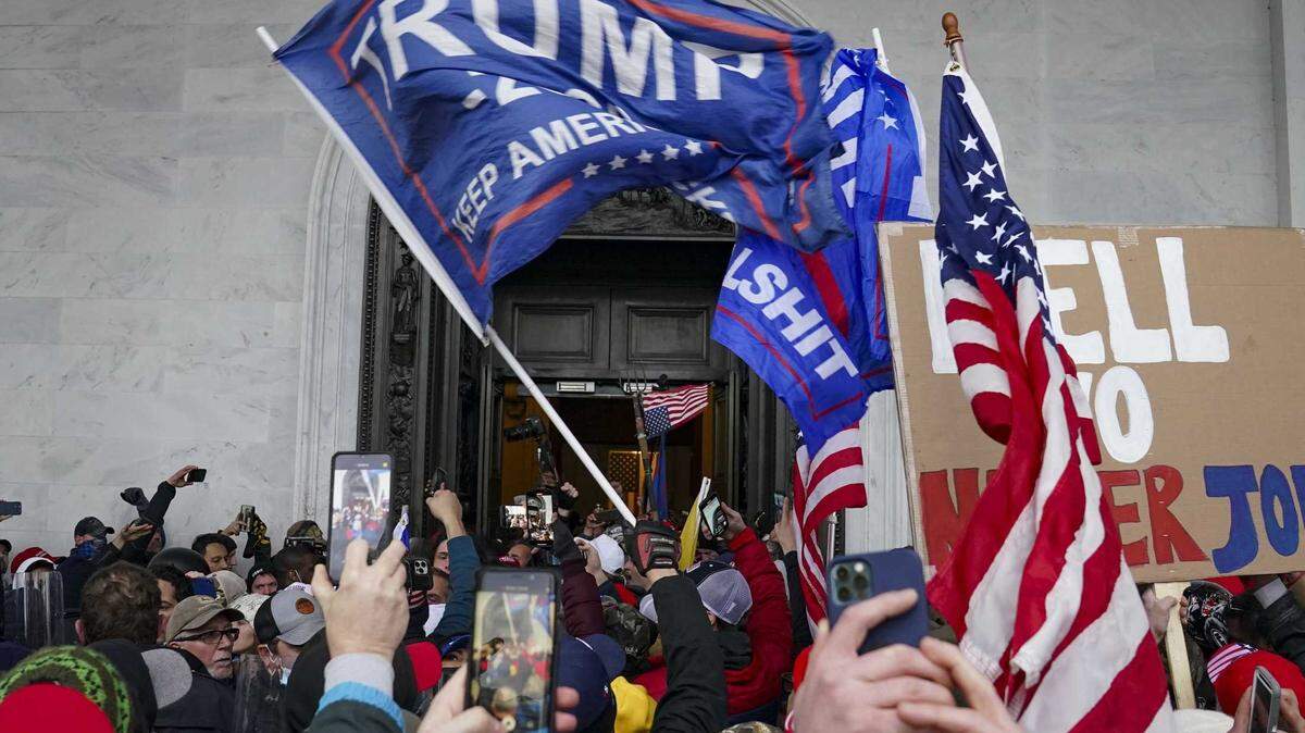 In this Jan. 6, 2021, file photo rioters break into the Capitol in Washington. A Nampa man — who was one of six Idahoans who have been charged in federal court — was sentenced to 51 months in federal prison Friday for assaulting police during the Jan. 6 U.S. Capitol riot in Washington, D.C.