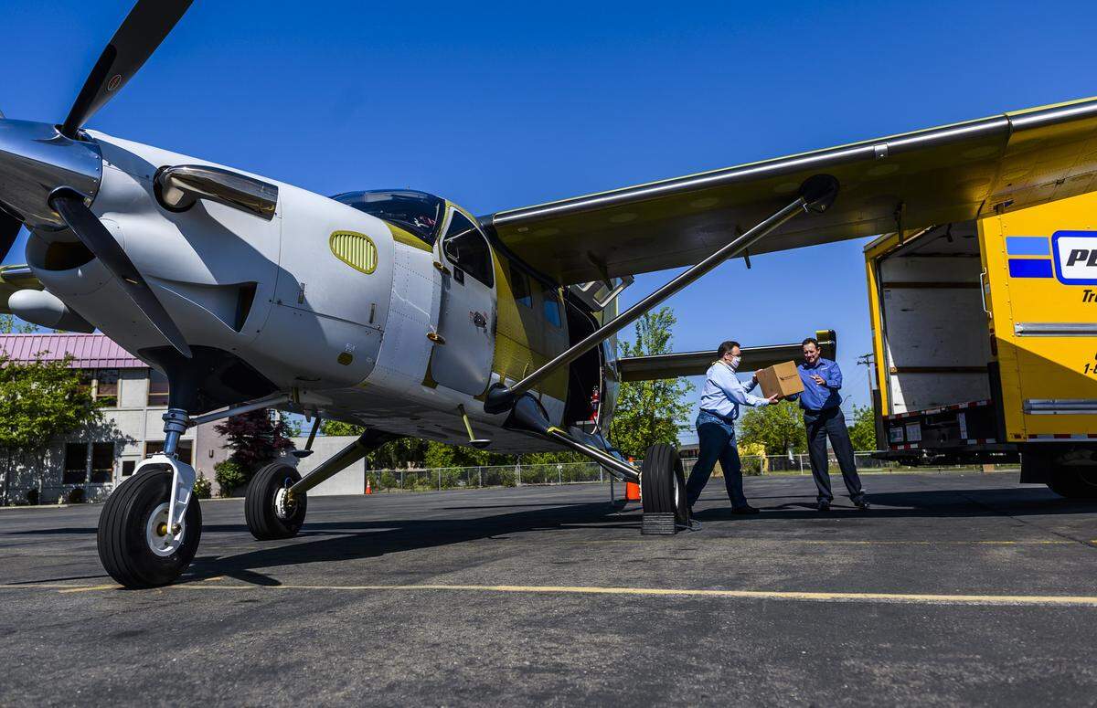 A rush airlift of emergency ventilators arrived at Sacramento Executive Airport on Thursday, April 16, 2020.