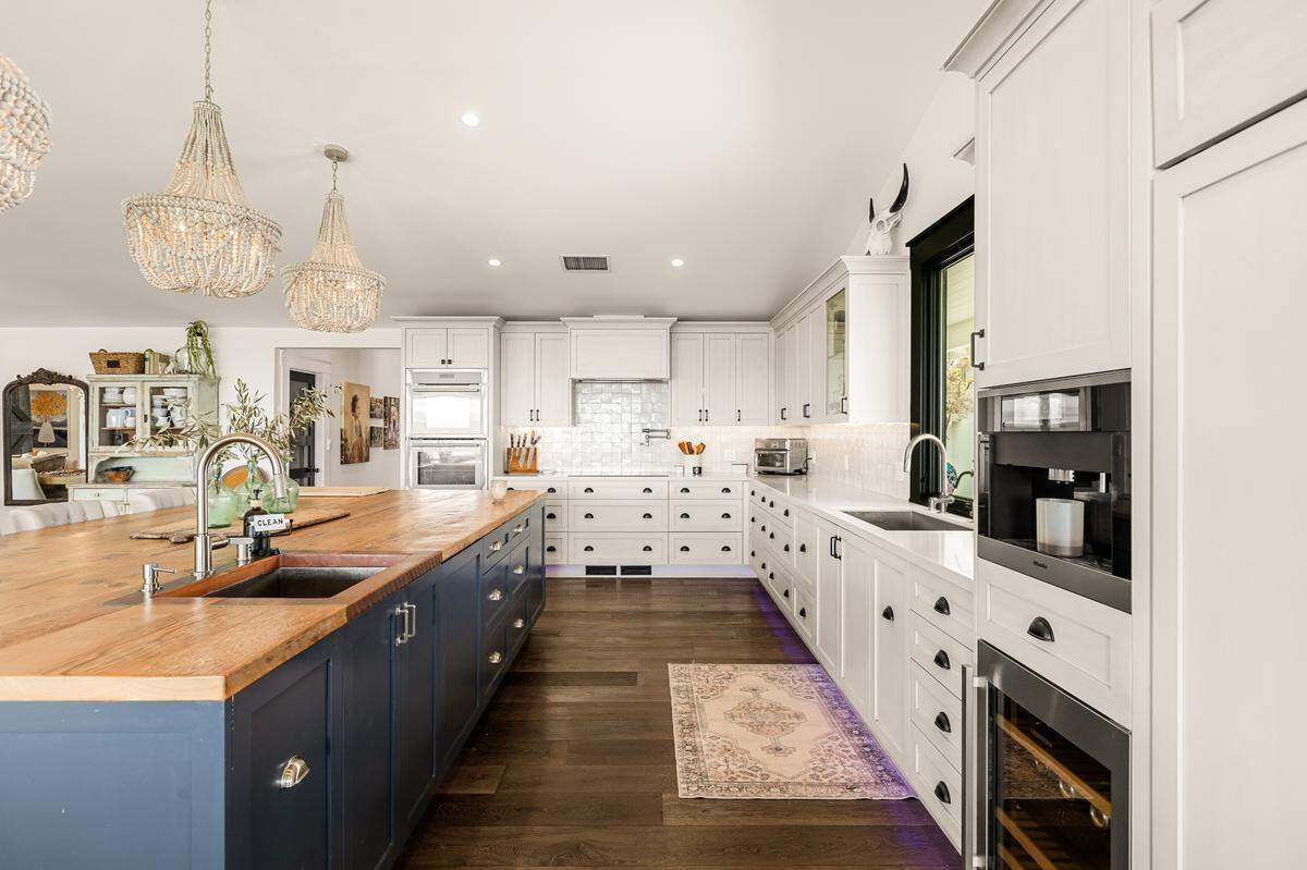 The modern farmhouse has state-of-the-art conveniences.