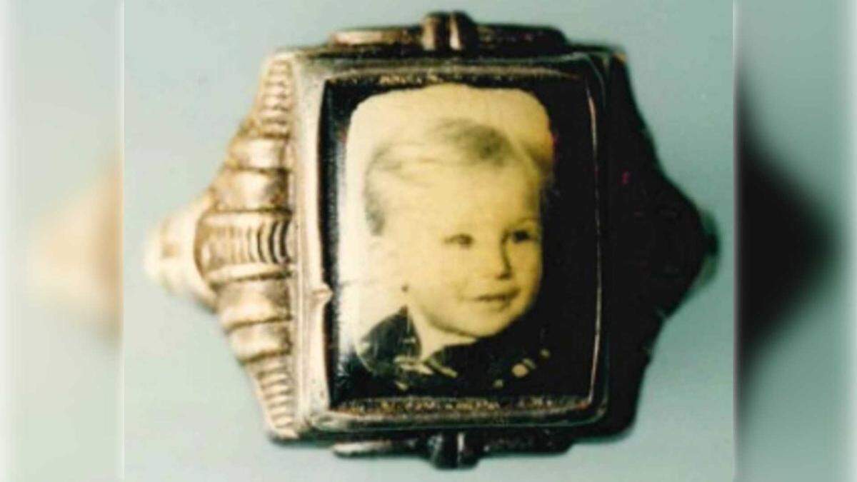 This ring featuring a photograph of a young boy was found on Janet Fay Moore when her body was discovered in Fresno County on July 12, 1993. Investigators believe the boy may have been about 3 or 4 years old, and are asking the public for information that may help solve Moore’s death.