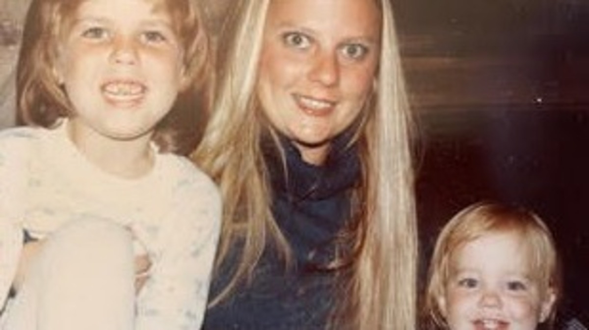 The author’s sister, Rhonda, with the author’s children, Heather, age five, and Kim, age one.