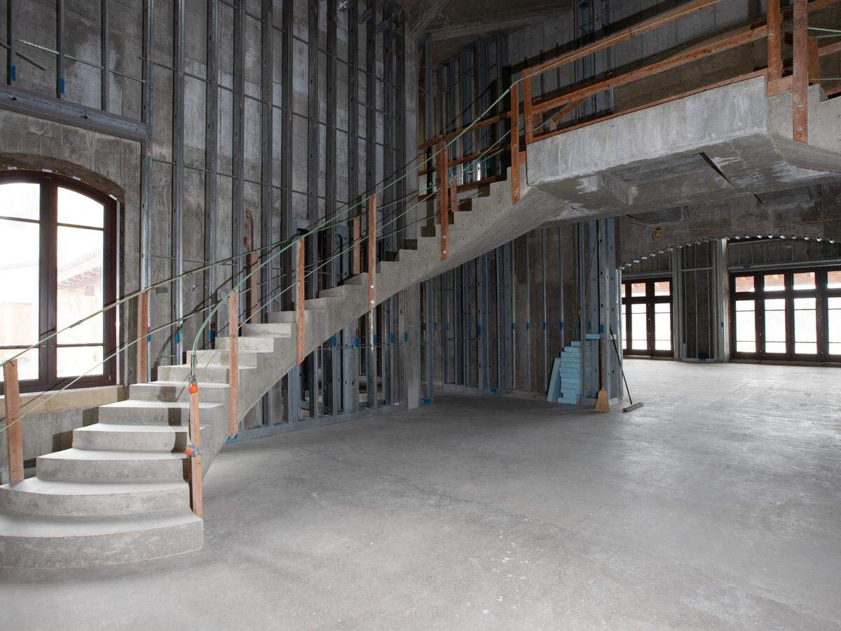 A blank interior slate awaits the next buyer of the mansion in Dayton, Montana for sale on an island on Flathead Lake.