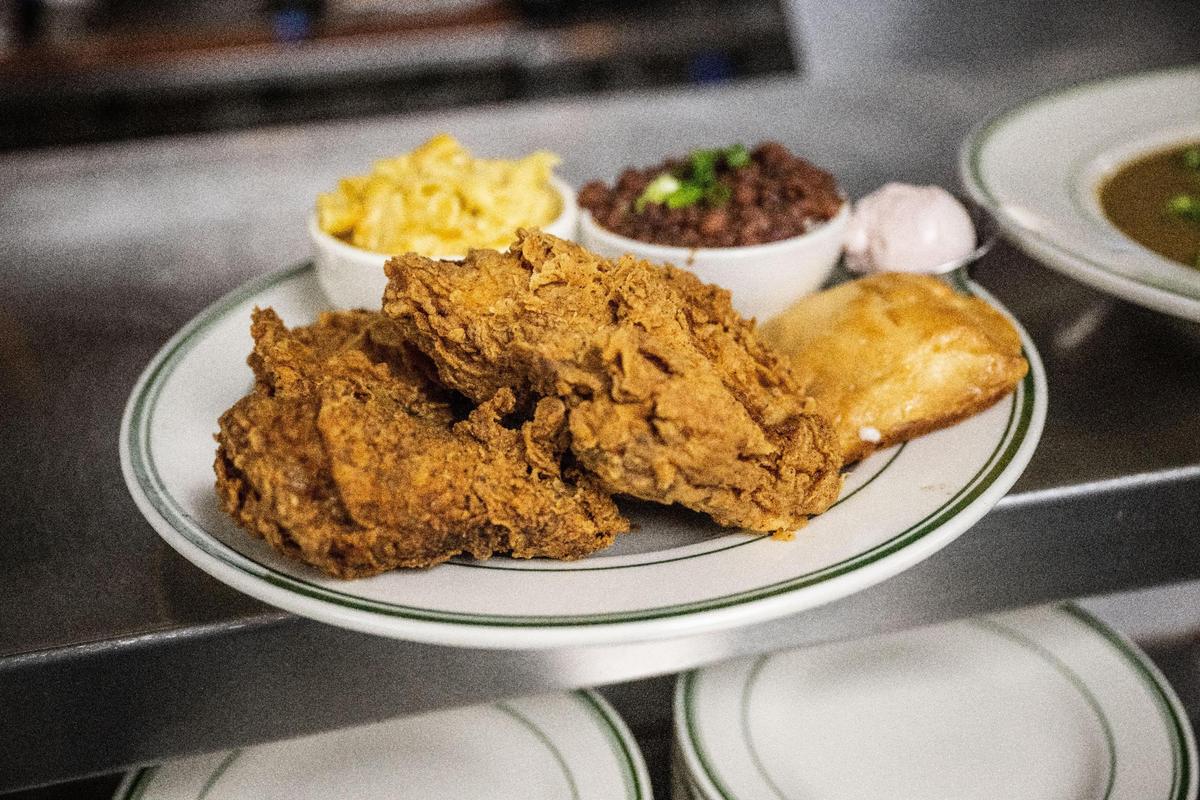An order of fried chicken, one of the most popular items at Fixins Soul Kitchen, on Tuesday, July 25, 2023, at the restaurant in Sacramento’s Oak Park neighborhood. 