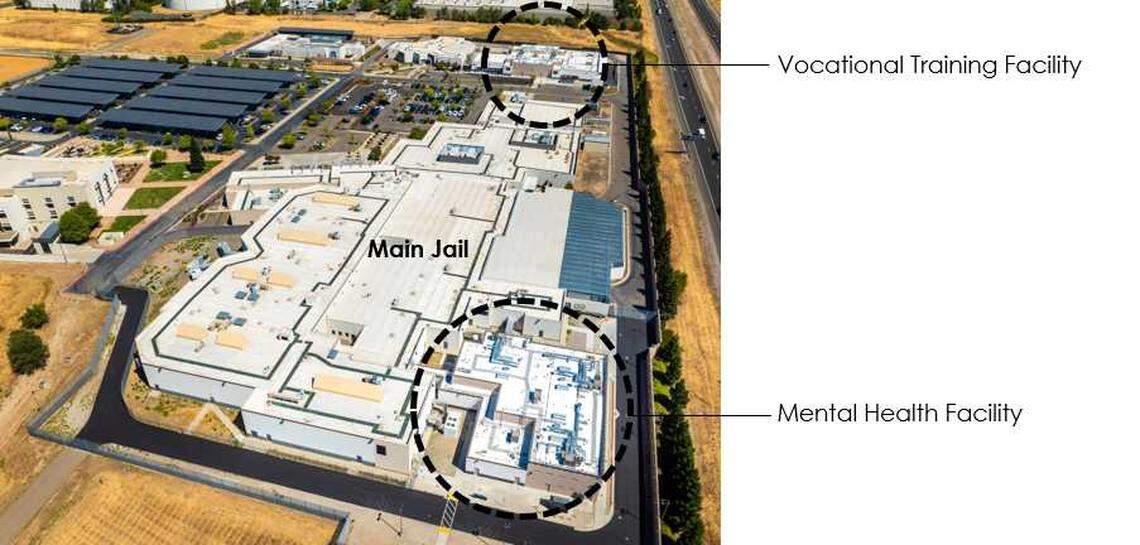A diagram shows the new vocational training and mental health facilities at the South Placer Jail. 