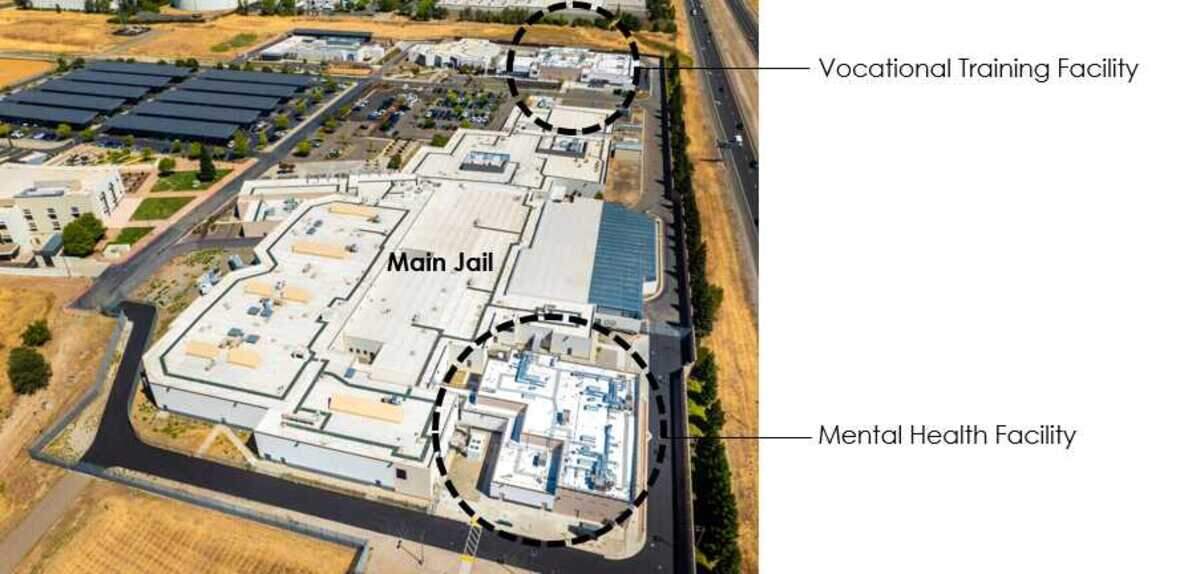 A diagram shows the new vocational training and mental health facilities at the South Placer Jail.