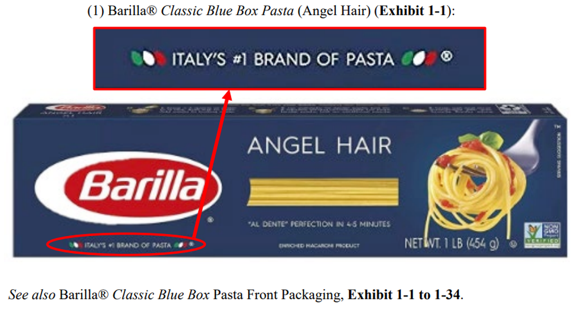 A class-action lawsuit filed in California argues Barilla’s product labeling is misleading to consumers.