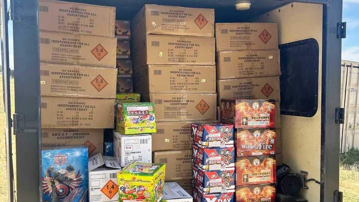 A truck filled with fireworks is seen in a photo shared by Sacramento County deputies and fire officials following a raid on a home in Vineyard on Thursday, June 20, 2024. Deputies said they seized nearly 8,000 pounds of illegal fireworks, as well as cash and firearms, and took a resident of the home into custody.