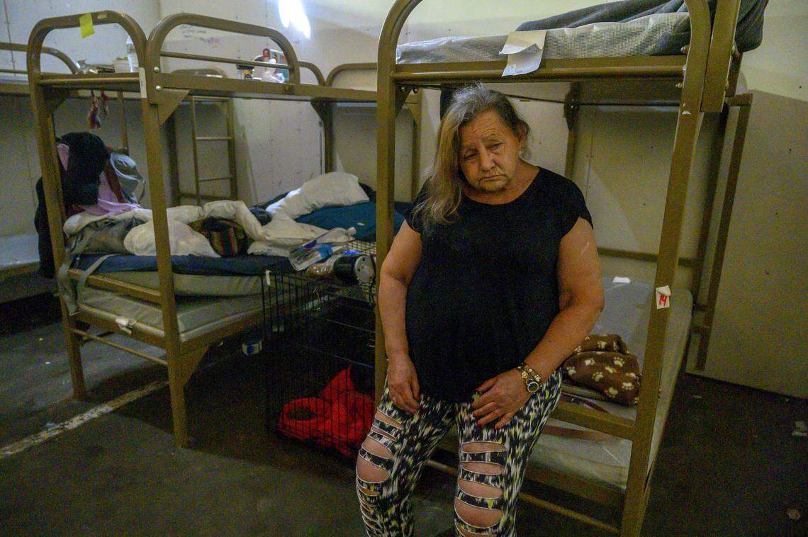 Debbie Scheible, 63, said she was desperate and that she didn’t want to be separated from her dog inside the Railroad Drive shelter on Friday, April 26, 2019 in Sacramento. “I had runs and was throwing up this morning thinking I had to get rid of my dog,” said Scheible on Tuesday when the shelter closed.