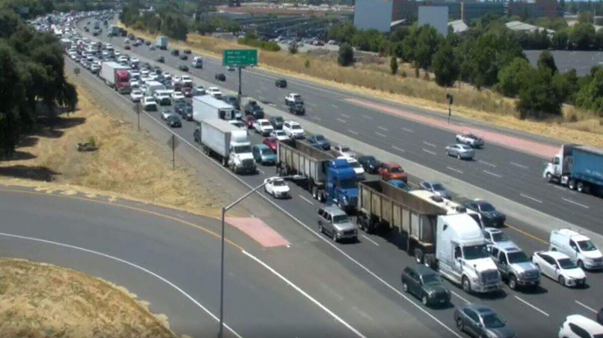 Traffic is delayed on eastbound Highway 50 Bradshaw Road due to a major-injury motorcycle crash Thursday afternoon.