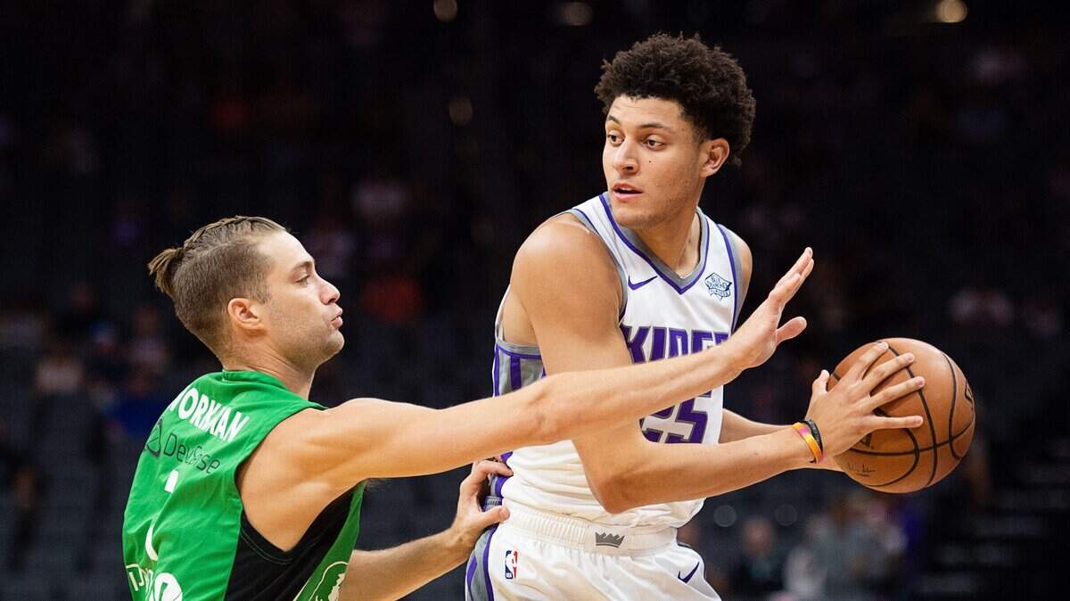 Kings forward Justin Jackson, right, is shooting 56 percent overall and 52 percent from 3-point range over his last 10 games.
