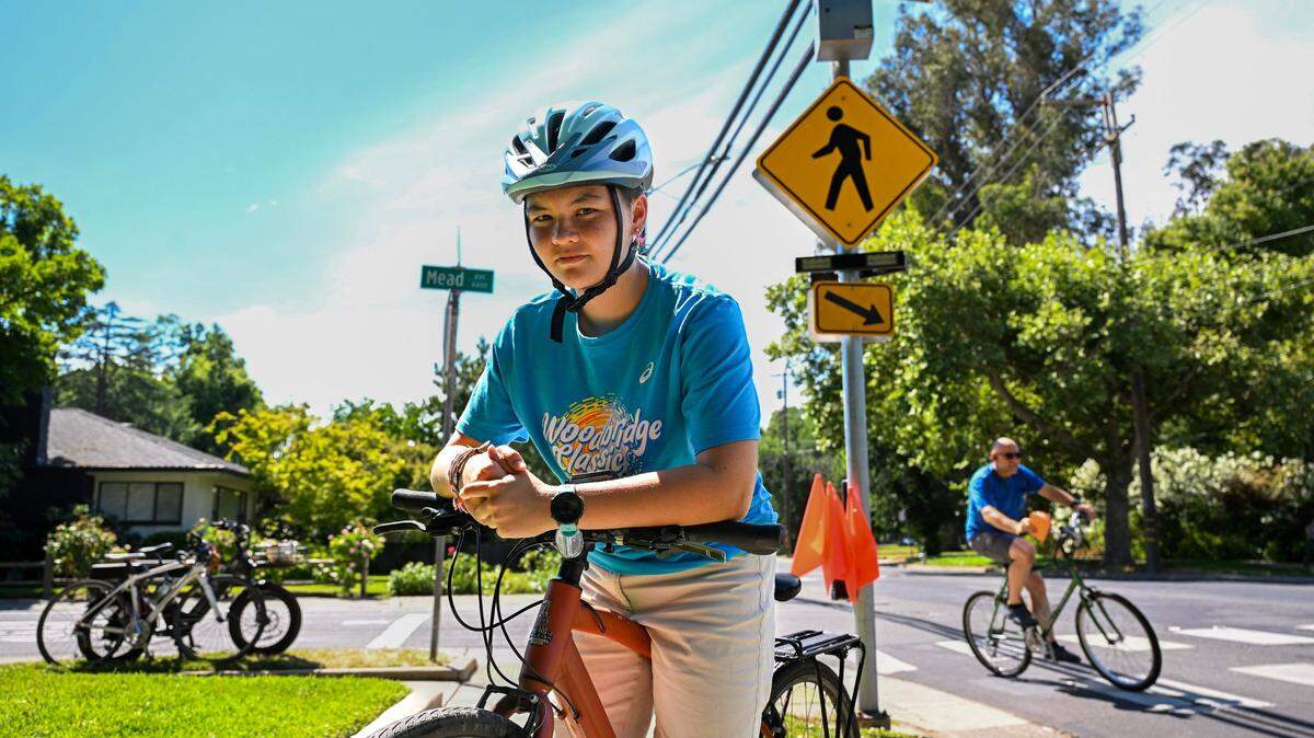 In June, Alena Wong revisited the site where she was hit by a car at Sutterville Road and Mead Avenue in October 2019. She was among attendees at Tuesday’s committee meeting pushing for roadway changes to make pedestrians safer.