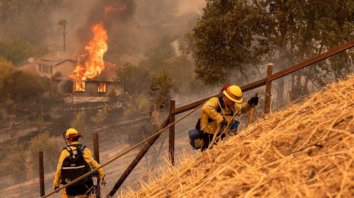 Huntington Beach Fire Department Drew DiPoala battles the LNU Lightning Complex fires at Serenity Hills Road on Wednesday, Aug 19, 2020, in Vacaville.