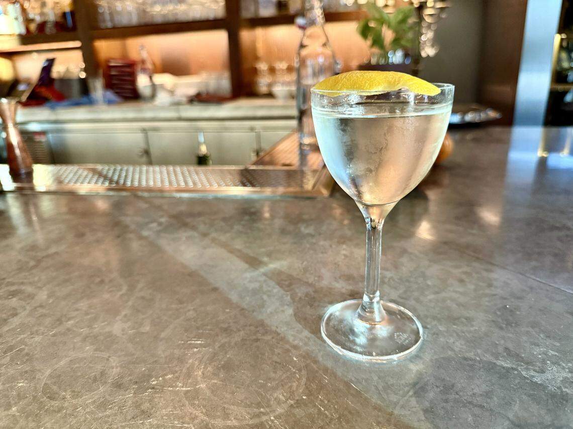 Hawks uses toasted fennel and olive oil-infused gin as part of this fat-washed riff on a Vesper.