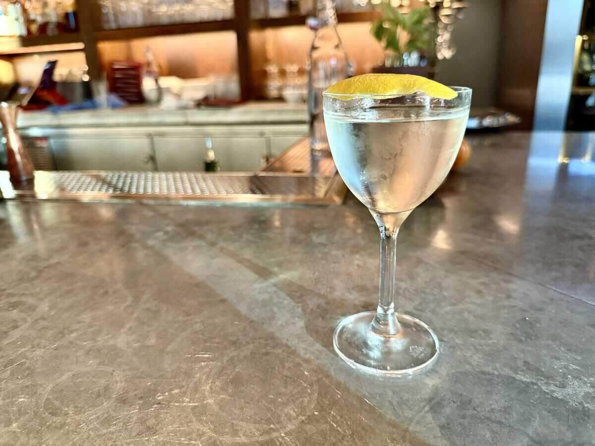 Hawks uses toasted fennel and olive oil-infused gin as part of this fat-washed riff on a Vesper.