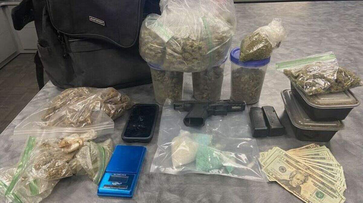 Drugs including meth and fentanyl, a “ghost gun,” a loaded magazine and more than a pound of marijuana were recovered during a traffic stop Monday, April 5, 2022, in Roseville. Police arrested 35-year-old Troy Sherman, of Marysville.
