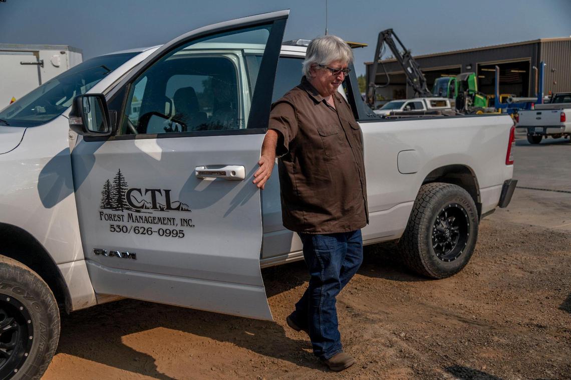 Jeff Holland, owner of CTL Forest Management, arrives at his company in Diamond Springs on Friday, Oct. 16, 2020. Holland is a former VIPR contractor for the U.S. Forest Service.