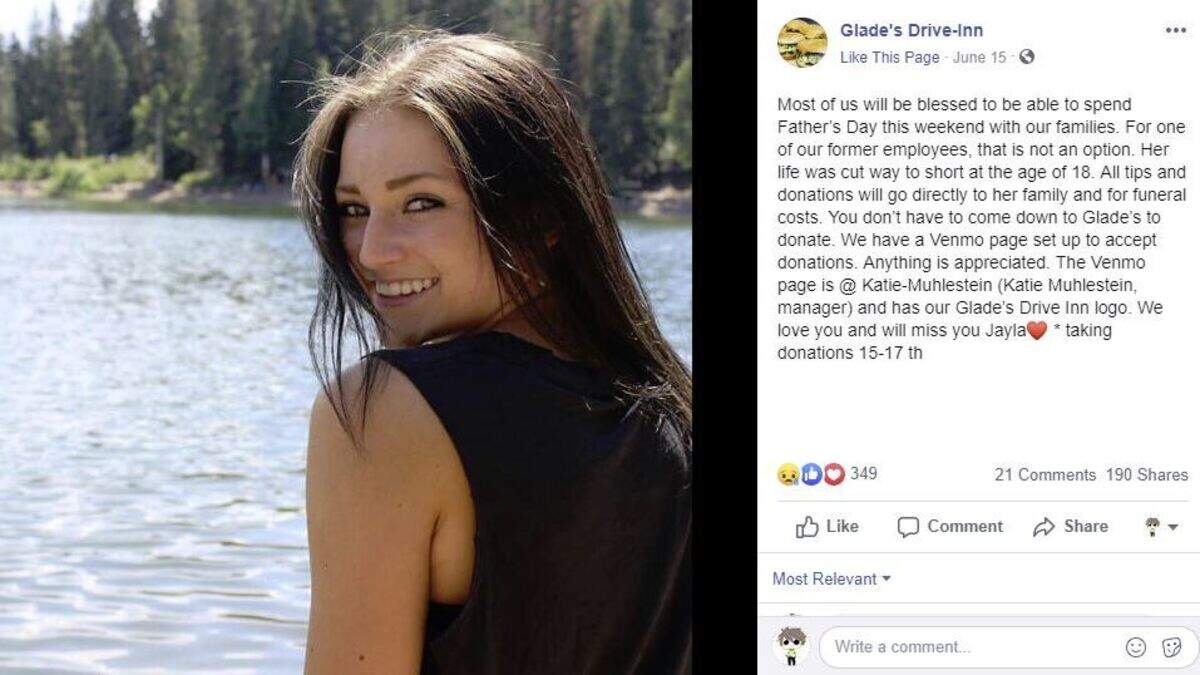 Jayla Hiatt, 18, of Spanish Fork, Utah, died Friday after being hurled onto shore from a boat that hit a rock on Lake Powell, police say. The driver, Triston Brady Harrison, 21, faces DUI charges.
