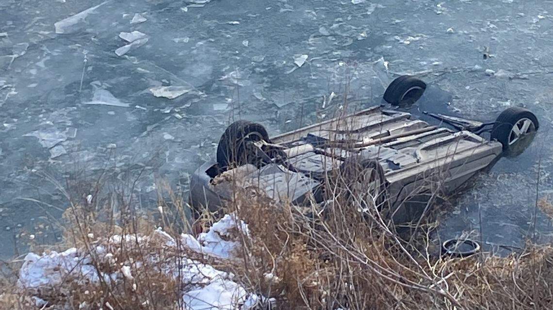 A 17-year-old man died after crashing into the frozen Bear River near Corinne after running off the road in heavy fog, Utah officials say.