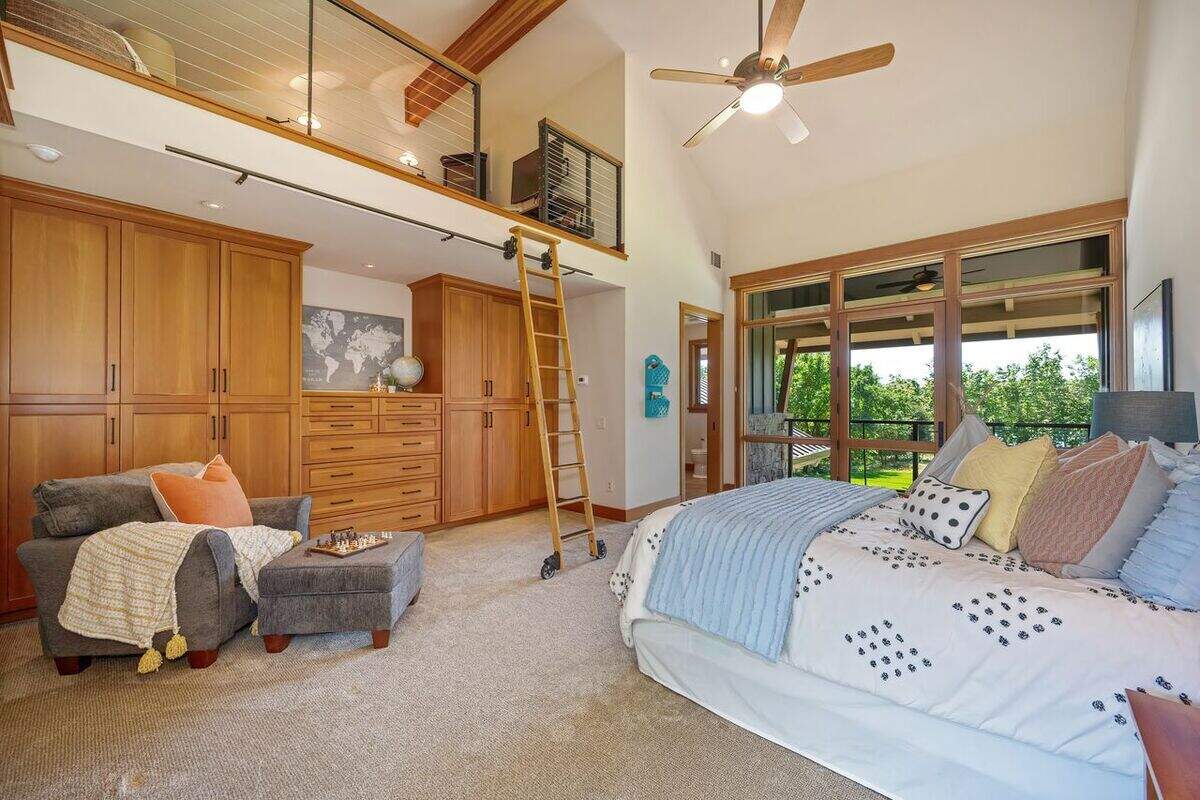 One of the four bedrooms includes a loft — ideal for kids growing up.