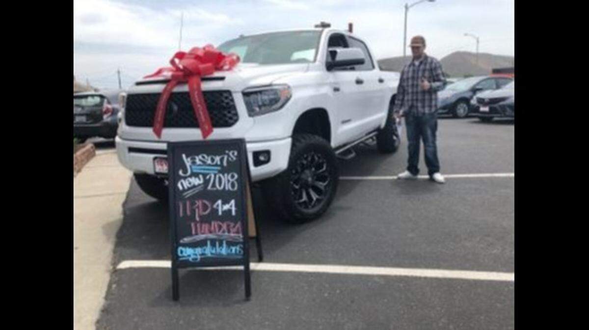 Cameron Jacob Walden, 28, almost got away clean with a new 2018 Toyota Tundra after using someone else’s identity to purchase it from a Lompoc, California, dealership, police say. Then he posed for a promotional photo with his new truck.