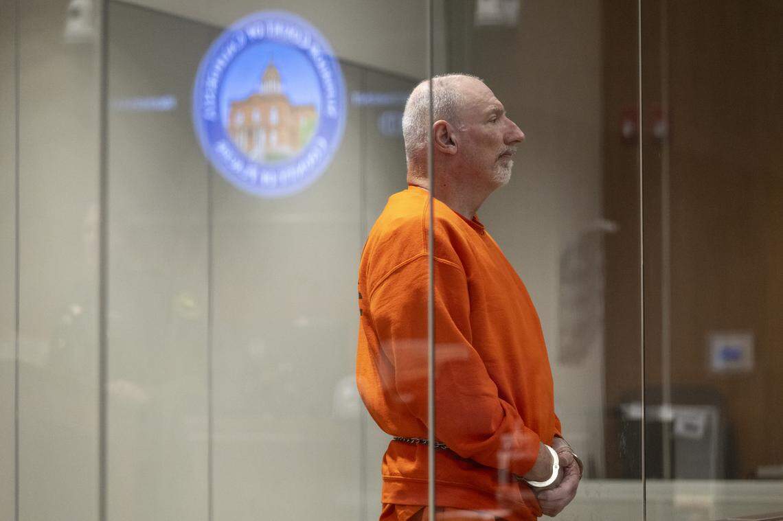 David Allen Funston makes his first court appearance in Placer County Superior Court in Roseville on Monday, March 2, 2026. He returned to court Monday March 9, 2026, for his postponed arraignment hearing.