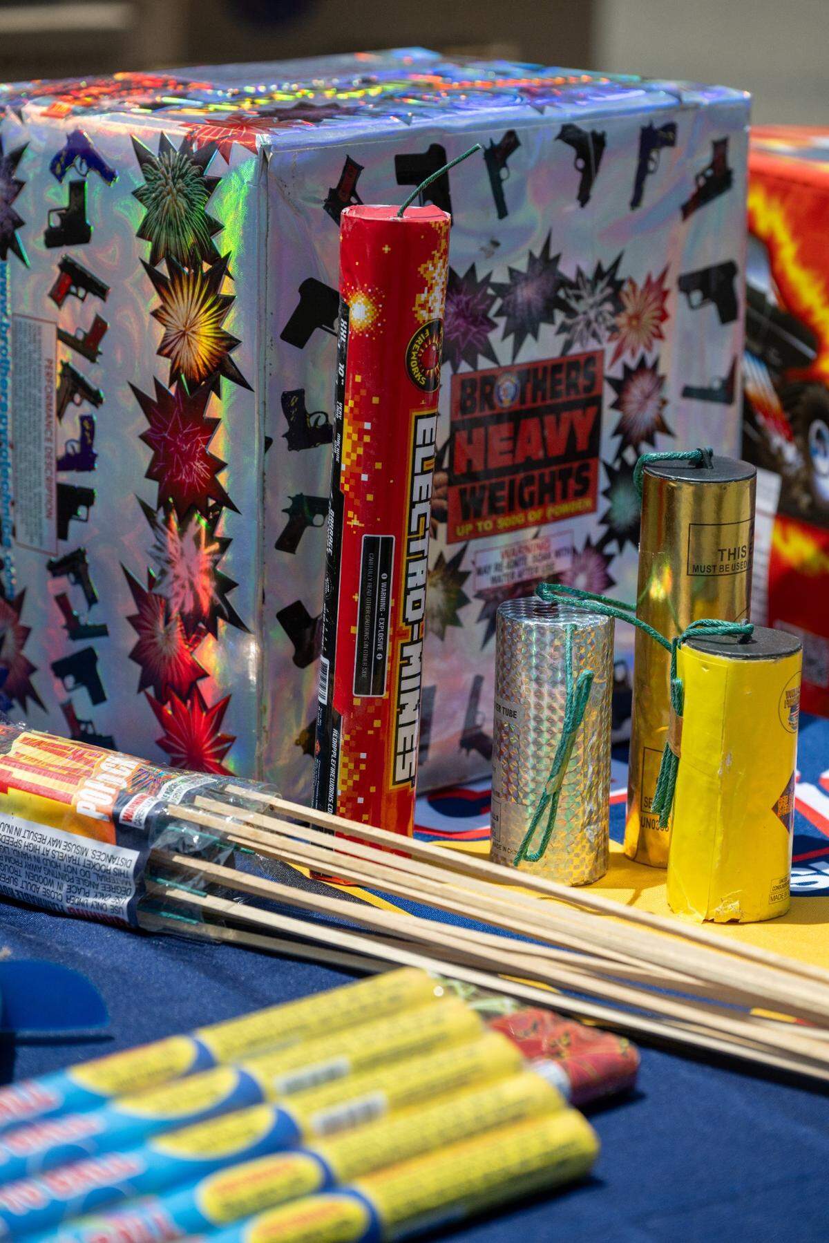 Illegal fireworks are displayed at a press conference Tuesday by Cal Fire in Sacramento warning people of the dangers of their use. Illegal fireworks are basically anything that can explode or shoot into the air.